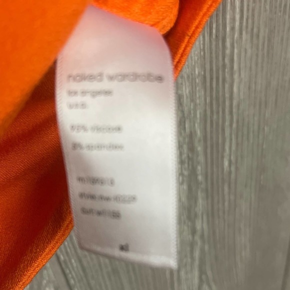 Naked Wardrobe BARE X Sweet T Mock Neck Crop Top In Deep Orange Size XL NWT - Picture 8 of 8